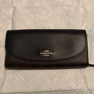 Coach Black and Brown Leather Wallet